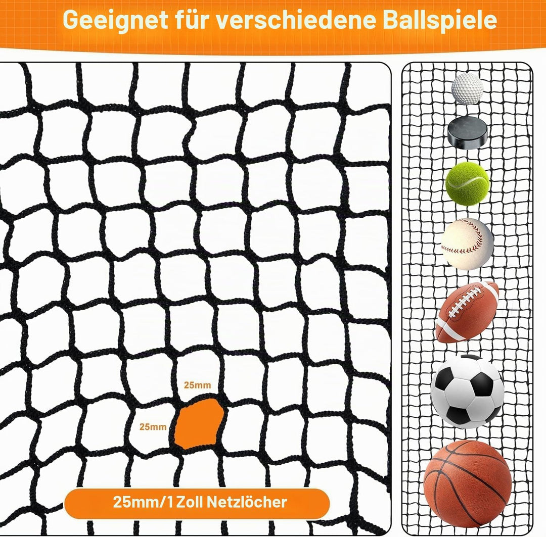 Ballfangnetz XxXM Schwarz Polyester Golf-Übungsnetz mit Verstärkten Ösen | Robustes Trainingsnetz f