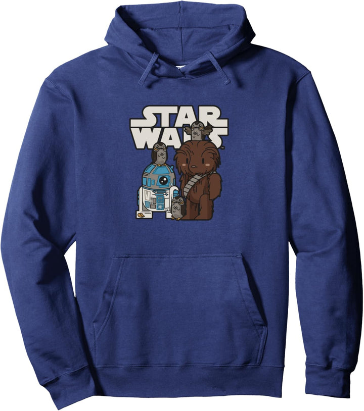 Star Wars Last Jedi R2-D2 Porgs Chewie Cutie Cartoon Pullover Hoodie
