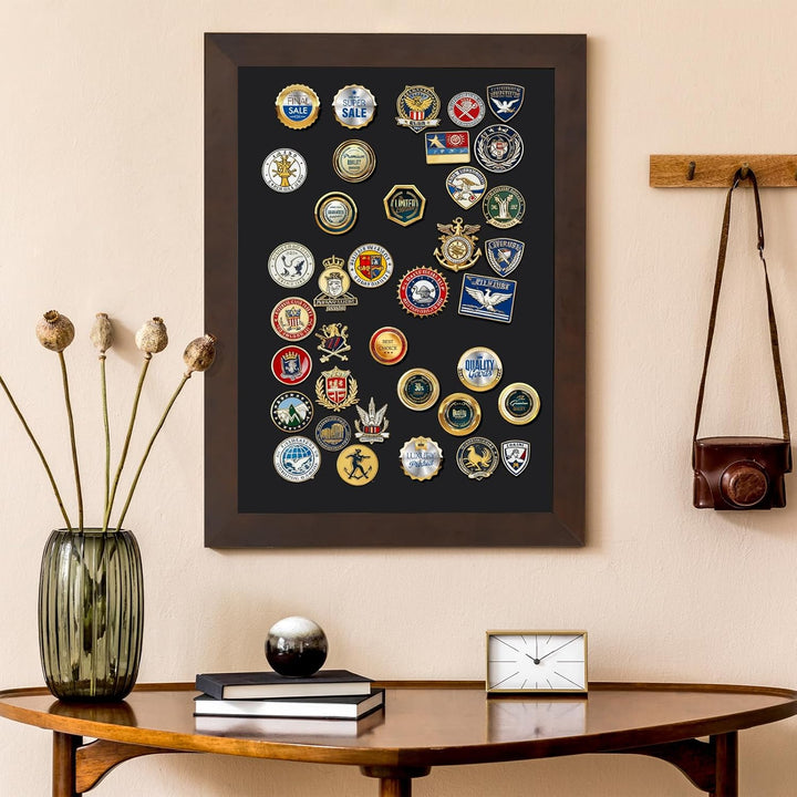 DOLLAR BOSS Magnetische Kreidetafel 60x45 cm, Magnettafel Schwarz mit Rahmen aus massivem Kiefernhol