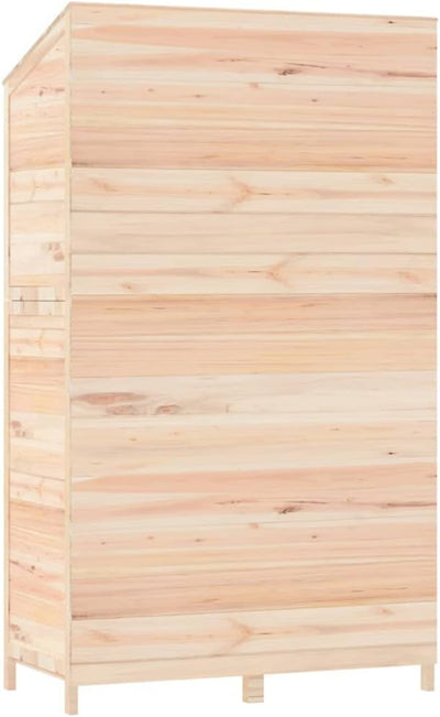 YEZIYIYFOB 102x52x174,5 cm Geräteschuppen Massivholz Tanne Gartenschrank Gartenhaus Holz Gartenschra