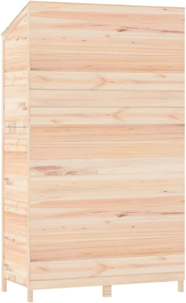 YEZIYIYFOB 102x52x174,5 cm Geräteschuppen Massivholz Tanne Gartenschrank Gartenhaus Holz Gartenschra