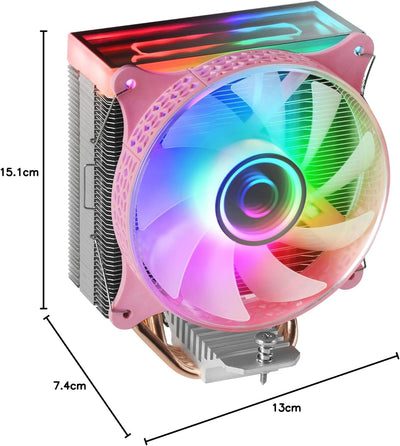 Mars Gaming MCPU-VR Rosa, CPU Kühlkörper, Dual Infinity Mirror ARGB, 4 HCT Heatpipes, 180W TDP, Ultr