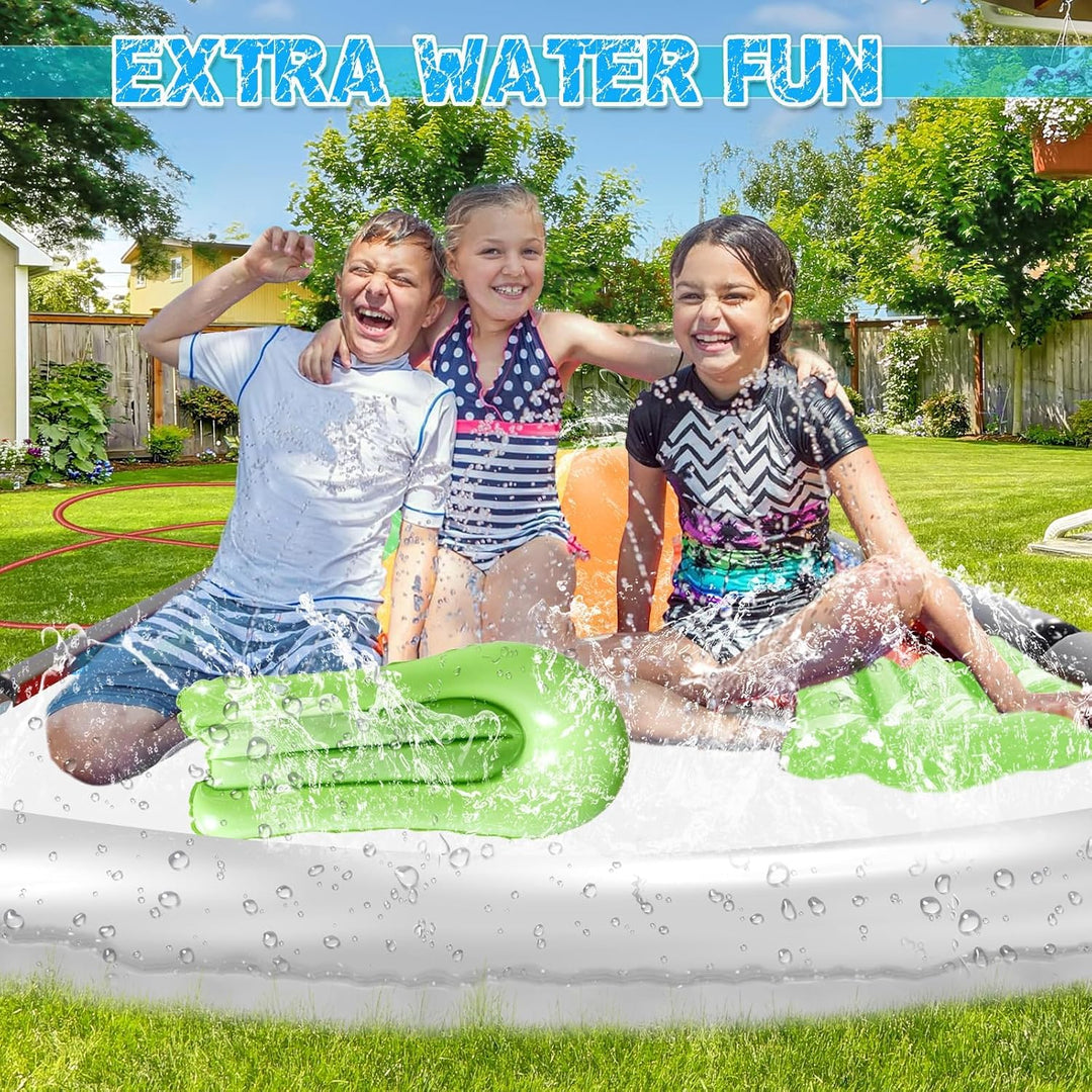 15.8ft/480cm Wasserrutsche Garten für Kinder,Wasserrutsche mit Bodyboard | Doppel Lane Wasserrutsche