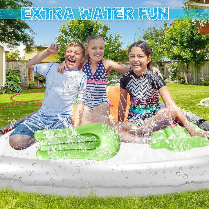15.8ft/480cm Wasserrutsche Garten für Kinder,Wasserrutsche mit Bodyboard | Doppel Lane Wasserrutsche