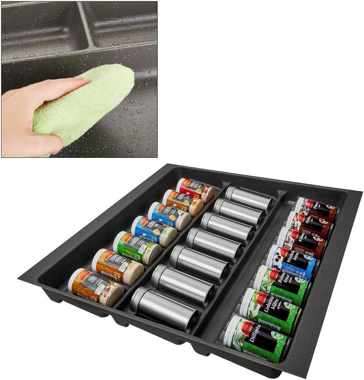 ORGA-BOX 2 Gewürzeinsatz Tiefe: 461 x Breite: 509 mm anthrazit mit Canvas Struktur für 60er Nobilia