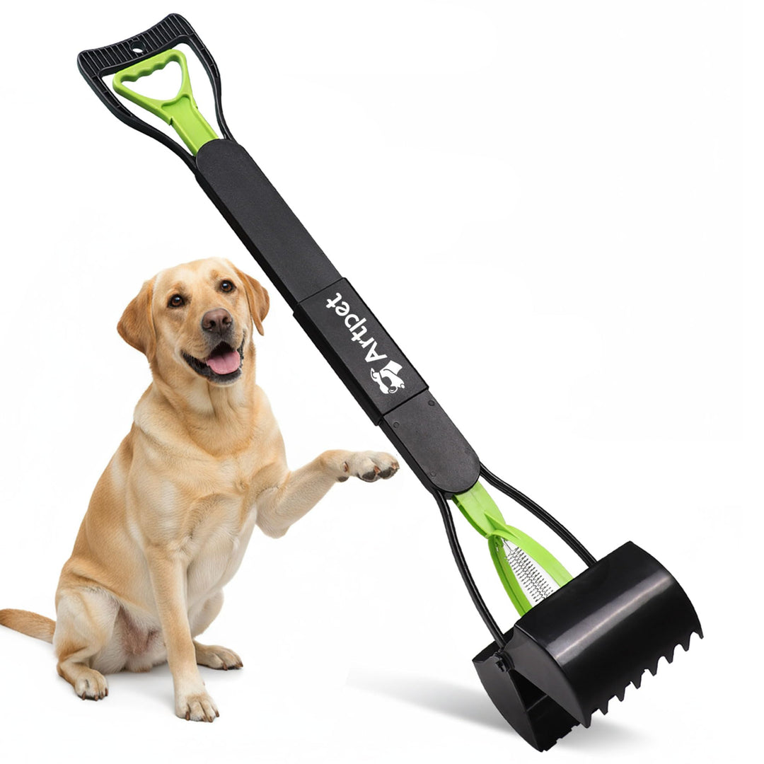 Hundekotsammler mit langem Griff – Faltbare Hundekotschaufel, Kein Bücken, Für Gras, Erde, Sand & Ki
