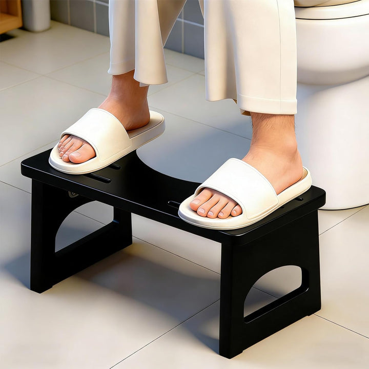 RayLove Physiologischer Toilettenhocker aus Holz, Klappbarer Toilettenhocker aus Holz, 35 Grad strap