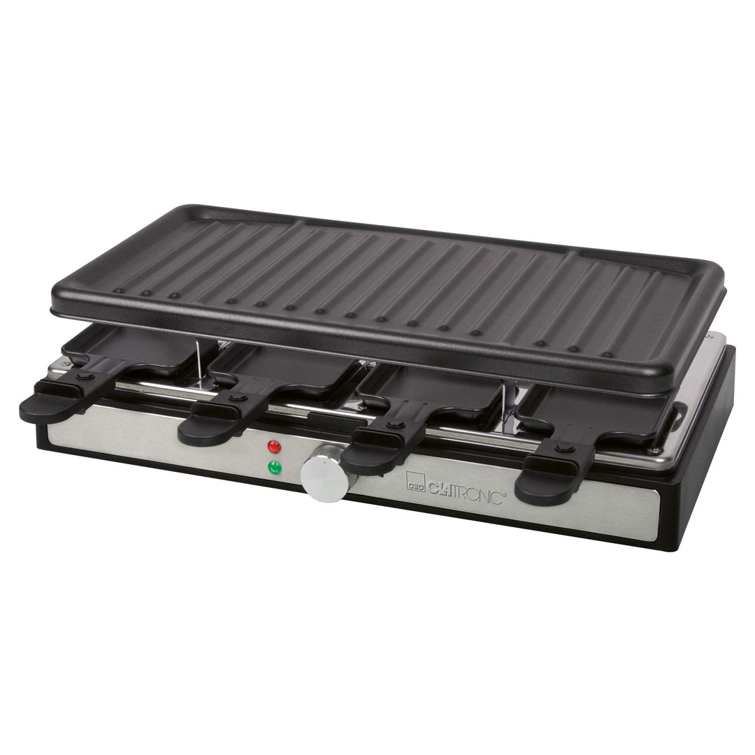 Clatronic RG 3757 Raclette-Grill, 1400 Watt, für bis zu 8 Personen, Grillfläche: ca. 42 x 21 cm, ele