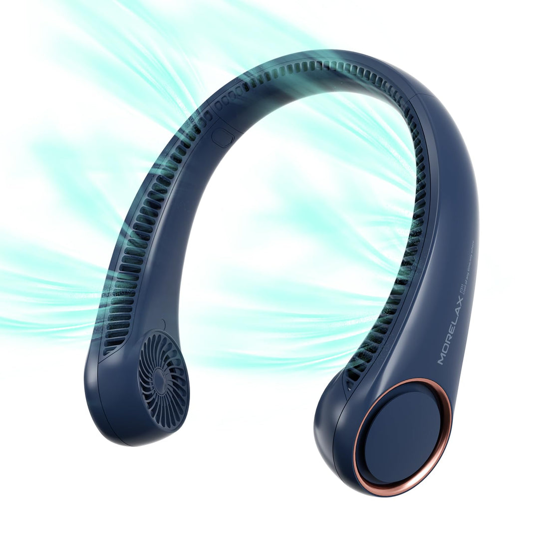 Morelax Tragbarer Hals Ventilator,4000 mAh Batteriebetriebener Tragbarer Persönlicher Ventilator,USB