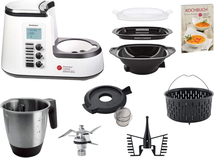 Silvercrest Monsieur Cuisine Edition Plus, multifunktional, waschbar, Schwarz/silberfarben