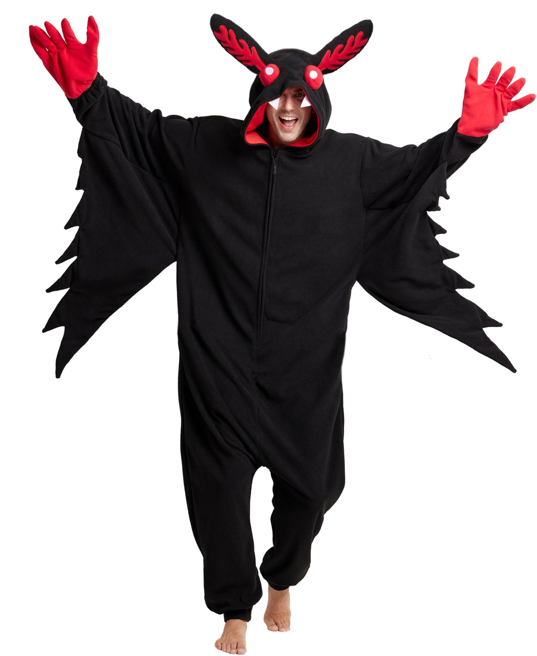 Kidukso Mysteriöse Mothman Onesie Pyjamas Tier Hallween Weihnachten Schlafanzug Unisex Cosplay Kostü