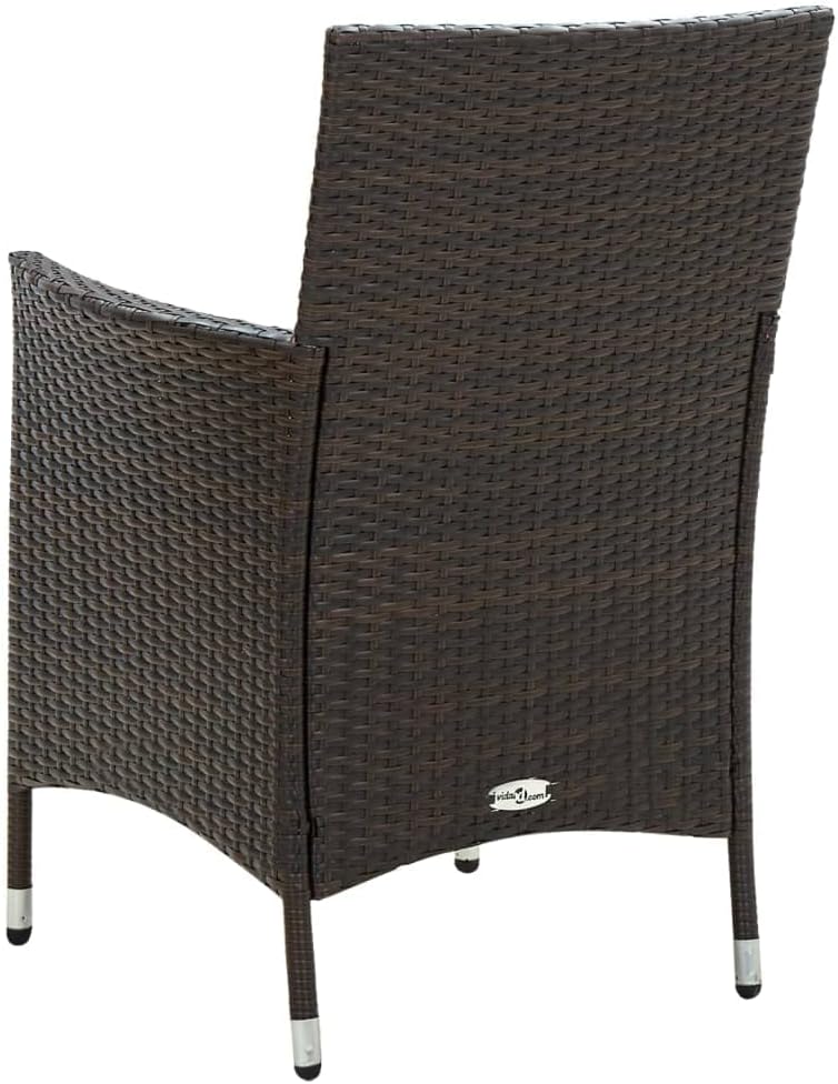 vidaXL Gartenstühle mit Sitzpolster 4 Stk. Poly Rattan Braun