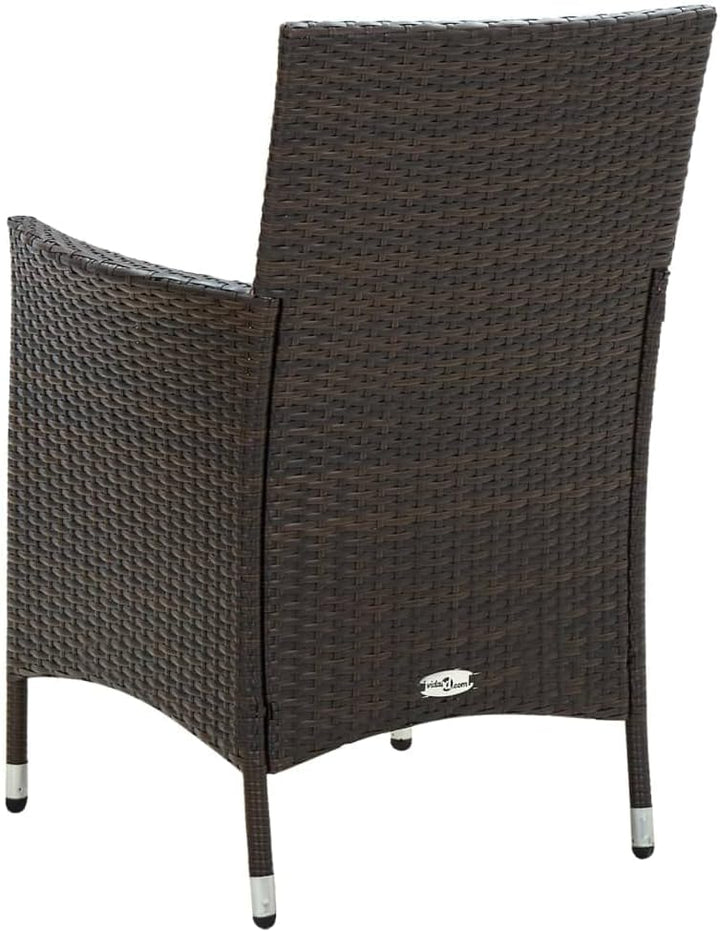 vidaXL Gartenstühle mit Sitzpolster 4 Stk. Poly Rattan Braun