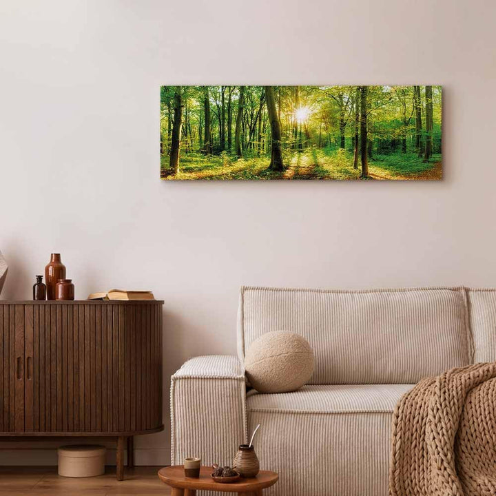 murando Akustikbild Wald 135x45 cm Bilder Akustikschaum Hochleistungsschallabsorber Schallschutz Lei