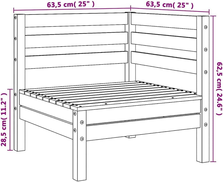 vidaXL Garten Ecksofas 2 STK., Modular Gartenmöbel, Sofa Lounge Sessel für Garten Terrasse Balkon, G