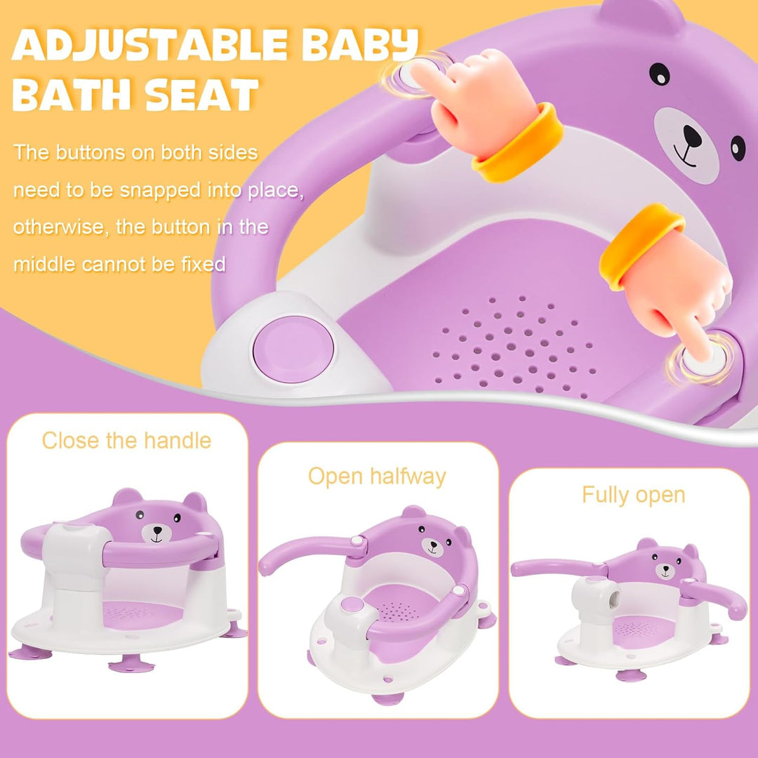 Badewannensitz Baby ab 6-24 monate Badesitz Baby mit 4 Starken Saugnäpfen Ergonomisch Rückenlehne un