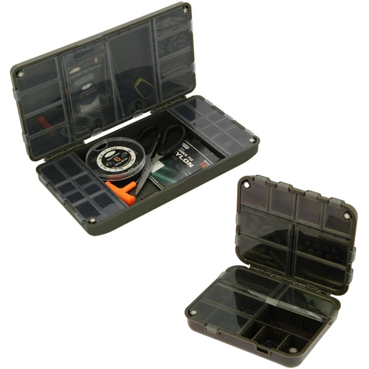Tacklebox Set mit Magnetverschluss - Köderbox zum Angeln zweiseitig mit vielen Fächern Angelbox in g