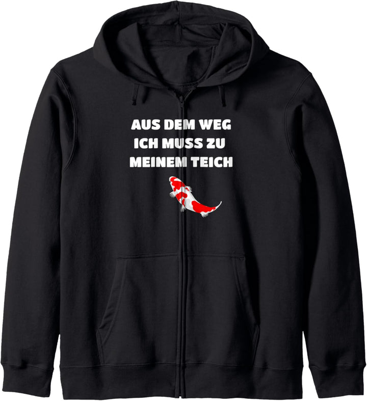 Koi Karpfen Gartenteich Aus dem Weg ich muss zu meinem Teich Kapuzenjacke