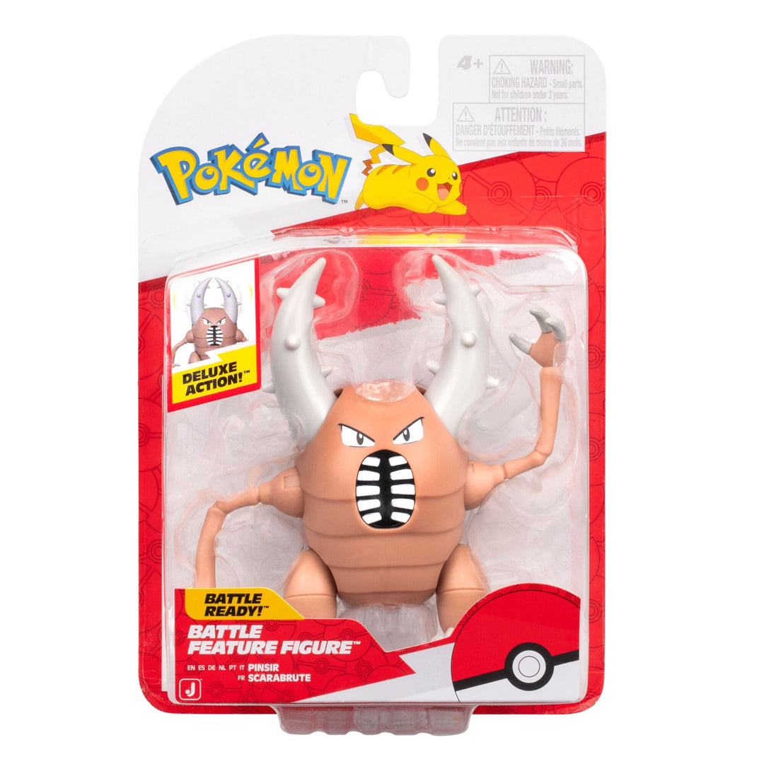 Pokémon PKW4544 - Battle Feature Figur Pinsir 11,5 cm, offizielle Figur, Pinsir