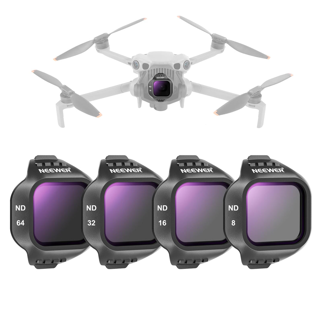 NEEWER ND Filter Set kompatibel mit DJI Mini 5 Pro Drone (ND8+ND16+ND32+ND64), 4er Pack, Snap On, Gr
