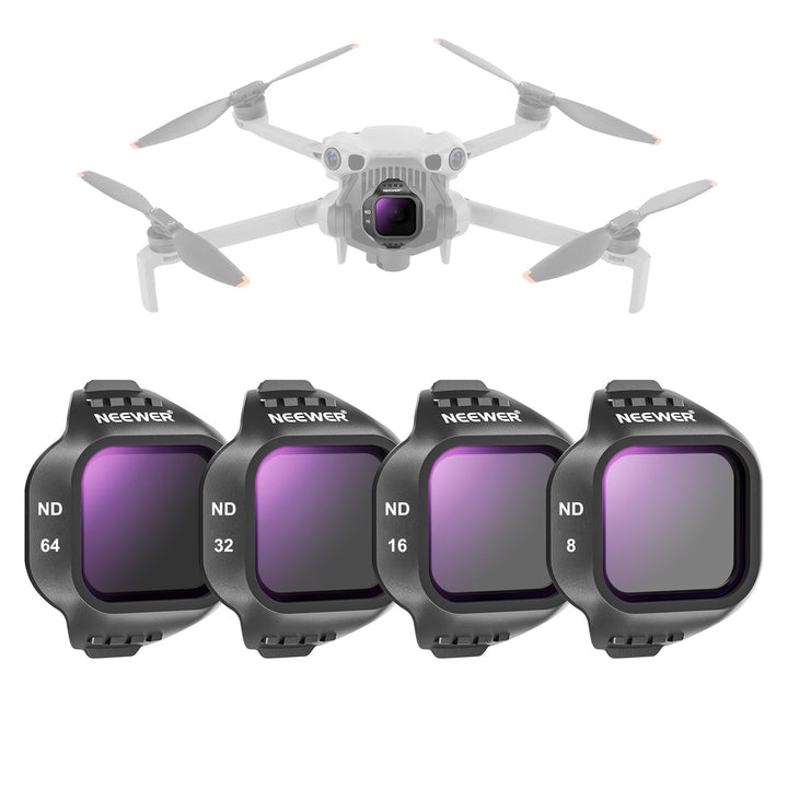 NEEWER ND Filter Set kompatibel mit DJI Mini 5 Pro Drone (ND8+ND16+ND32+ND64), 4er Pack, Snap On, Gr