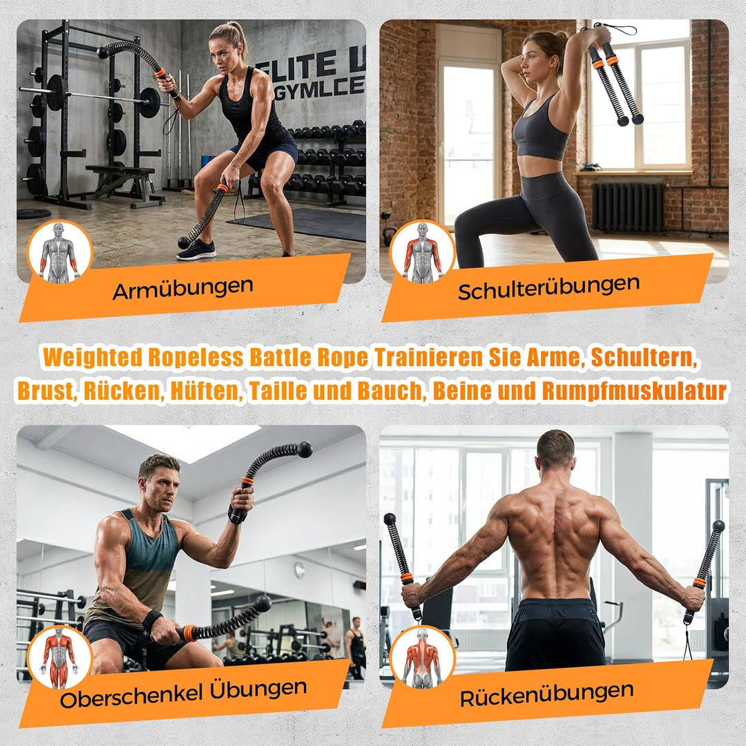 Ropeless Battle Ropes Weighted Battle Rope Ohne Seil 2X Tragbare Battle Ropes mit Tragetasche Seillo