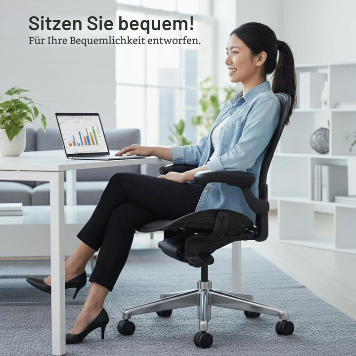 FOAMON Ersatzsitz für Herman Miller Classic Aeron Grösse B Medium (schwarzes Netz)
