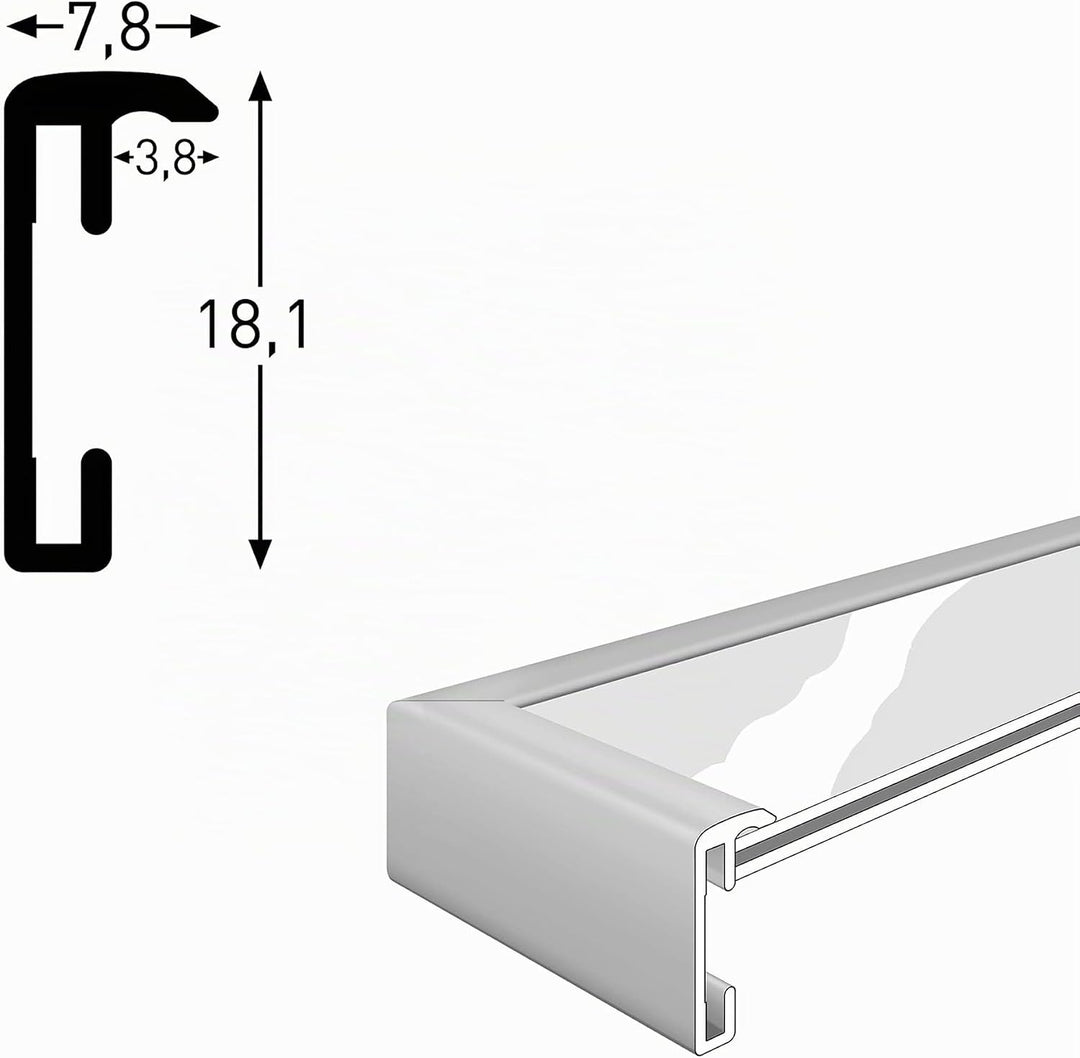 accent by nielsen Aluminium Bilderrahmen Accent, 50x60 cm, Silber Matt 50 x 60 cm Silber Matt, 50 x