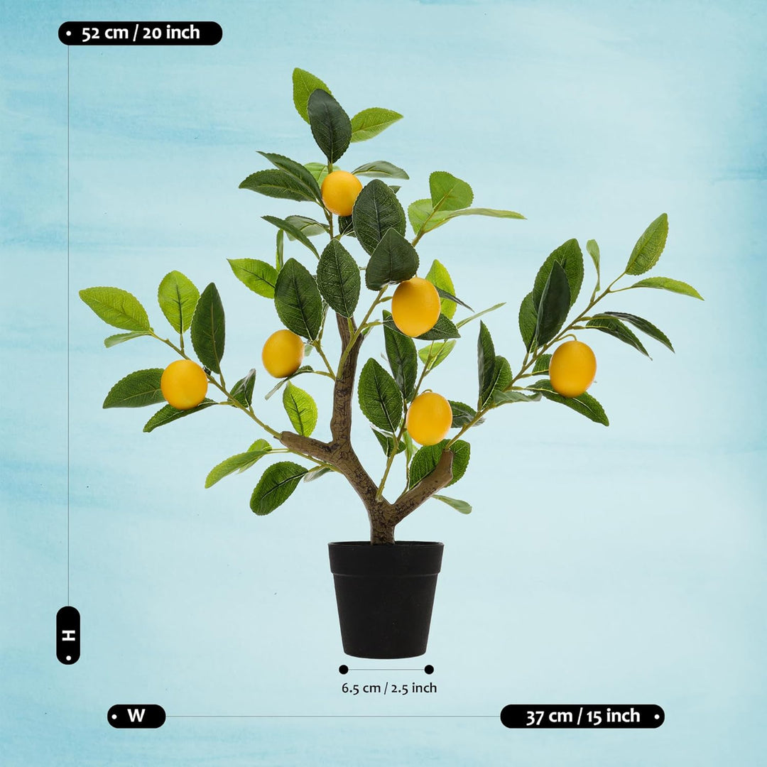 Gresorth 51cm Künstliche Gelb Zitrone Bäume Gefälschten Haushalt Grün Pflanzen Früchte Deko mit Plas