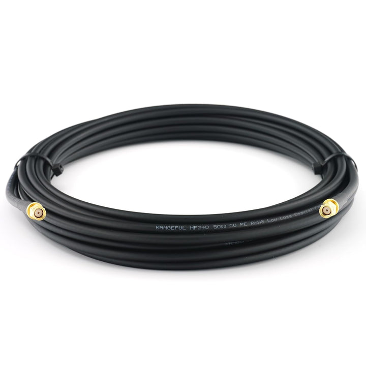 15m RP-SMA Stecker auf RP-SMA Stecker Koaxialkabel — 15 Meter Verlustarmes HF-240 (LMR 240 Äquivalen