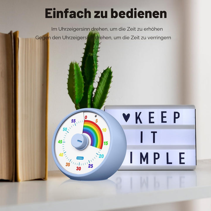 Visueller Timer für Kinder, 60-Minuten Countdown für Klassenzimmer Büro Küche, Schreibtisch Timer Ki
