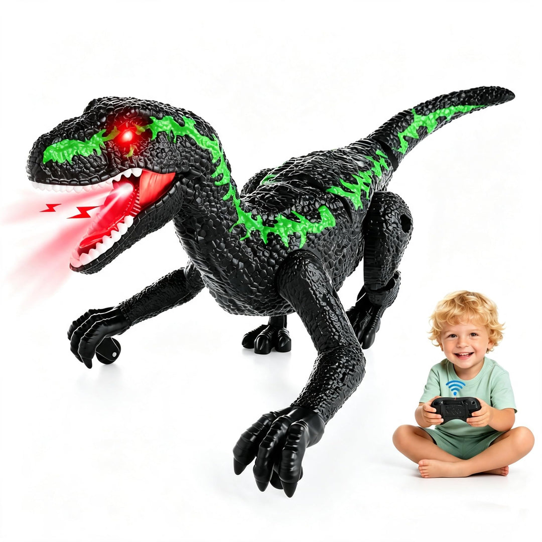 Ferngesteuertes Dinosaurier Spielzeug für Kinder 3–12 Jahre, RC Roboter Dino mit Laufbewegung, Brüll