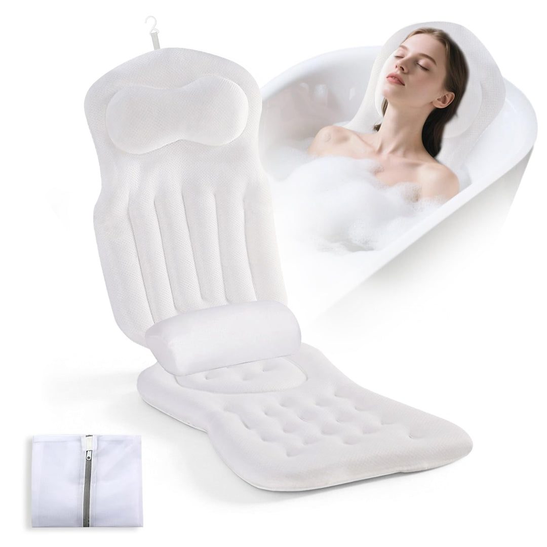Ganzkörper Badewannenkissen für die Badewanne, Sprudelmatte Badewanne mit Kopfstütze und Lendenwirbe