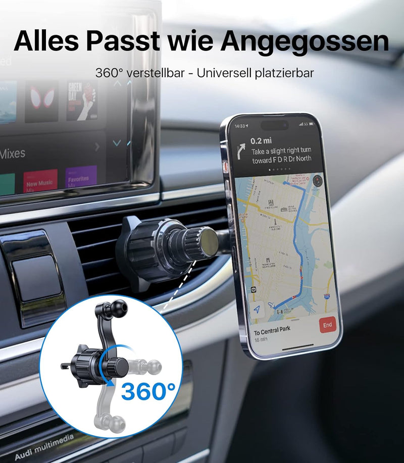 andobil Handyhalterung Auto Magnet Kompatibel mit MagSafe [ N55 stärkster Magnet ] Autohalterung für