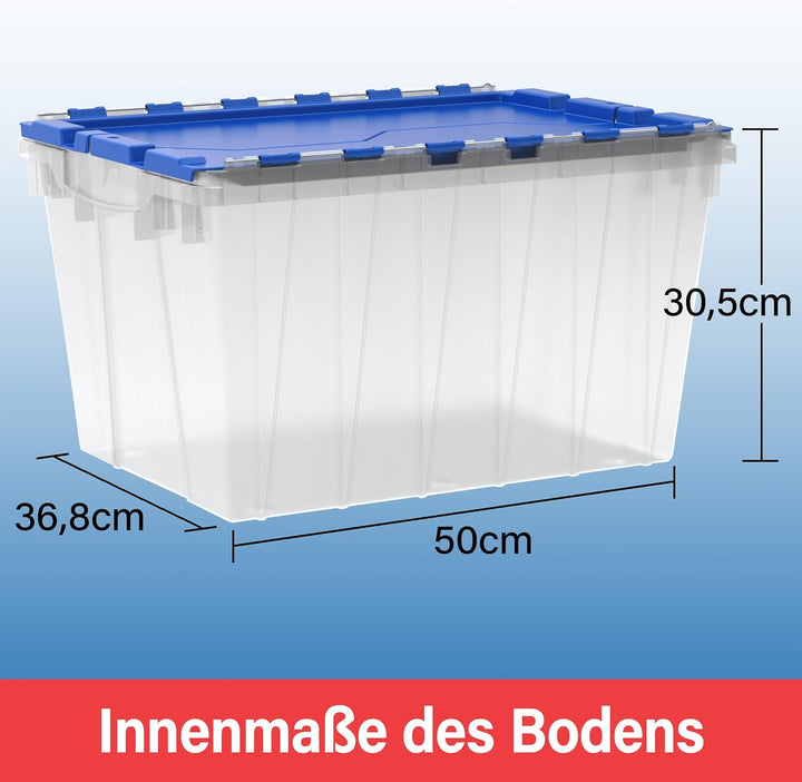 Storage Box, 12-Gallon, 15""x21-1/2""x12-1/2"", Clear/Blue, Sold as 1 Each 12-Gallon each, 12-Gallon