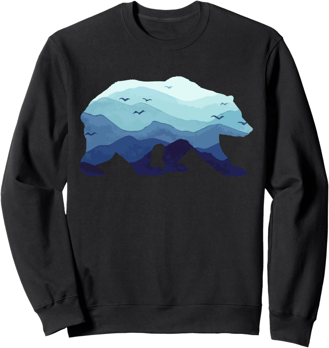 Bär Natur Berge Grizzly Wandern Camping Outdoor Geschenk Sweatshirt