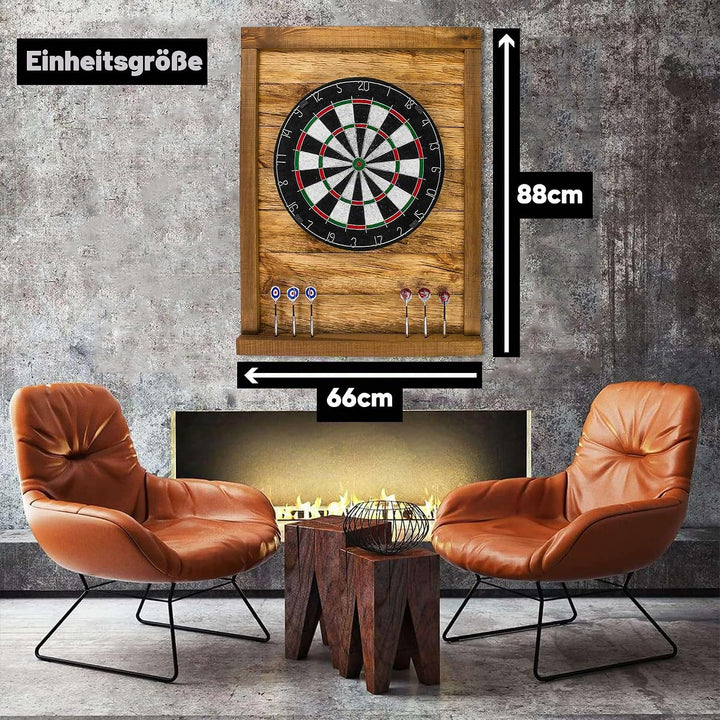 John Paddle Premium Dart Wandschutz Surround aus Holz im Loft Retro Vintage Stil Vintage Stil Brown,