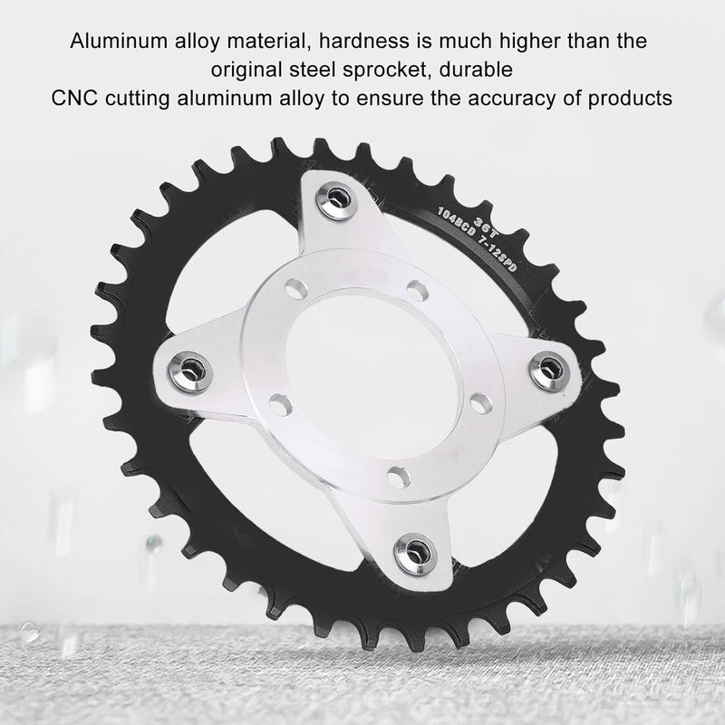 Kettenblatt und Adapter für Elektrofahrräder, 36 Zähne, 104 BCD-Motor, Kettenblatt mit Mittlerem Ant
