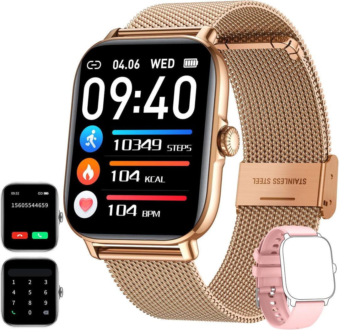 Smartwatch Fitness mit Telefonfunktion Schrittzähler Schlafmonitor: Smart Watch 1.85 Zoll mit Sport