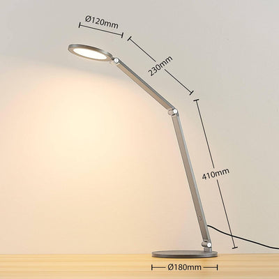 Lucande LED Tischlampe 'Mion' dimmbar (Modern) in Alu aus Aluminium u.a. für Arbeitszimmer & Büro (1