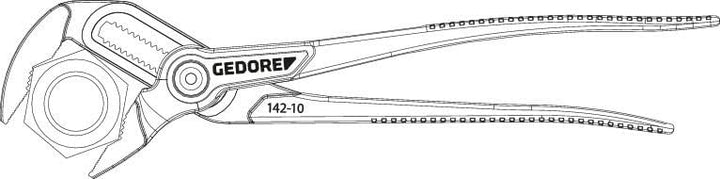 GEDORE SB 142 10" TL Wasserpumpenzange 10", 15-Fach verstellbar, Blau