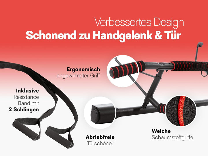 Strongr.life Klimmzugstange Türrahmen ohne Schrauben - Pull Up Bar inkl. Schlingentrainer - Türreck