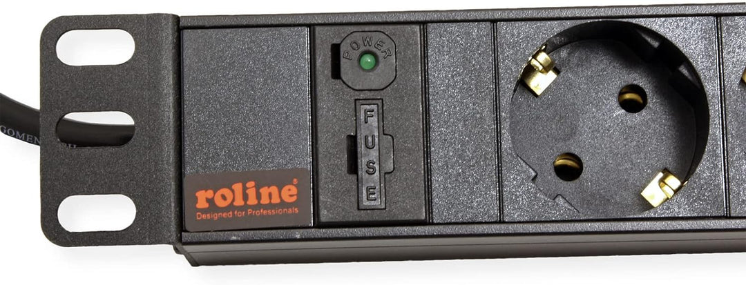 ROLINE 19" Steckdosenleiste 8fach, C14-Stecker, schwarz, 2 m