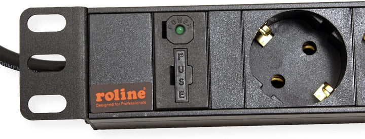 ROLINE 19" Steckdosenleiste 8fach, C14-Stecker, schwarz, 2 m