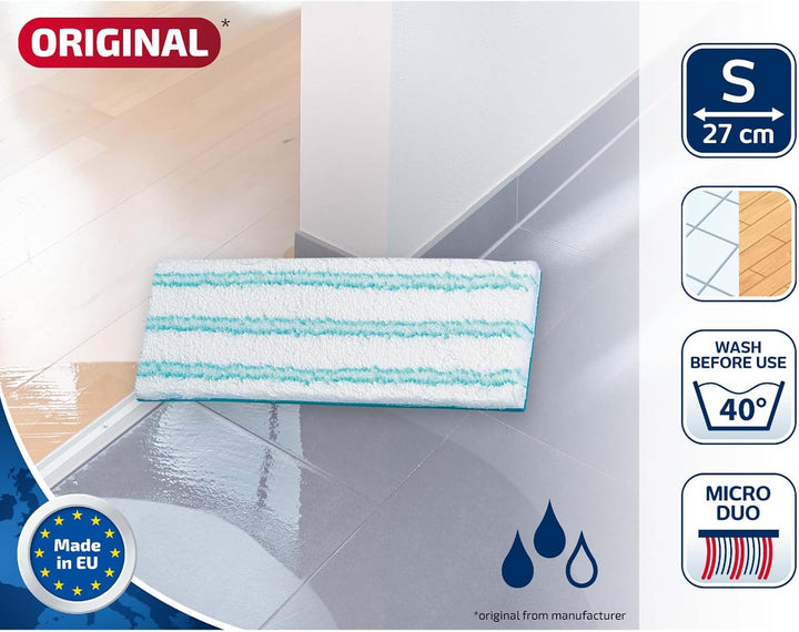Leifheit Original Wischpad Picobello S Micro Duo Wischbezug für Glatte Böden, Wischer Bezug aus Mikr