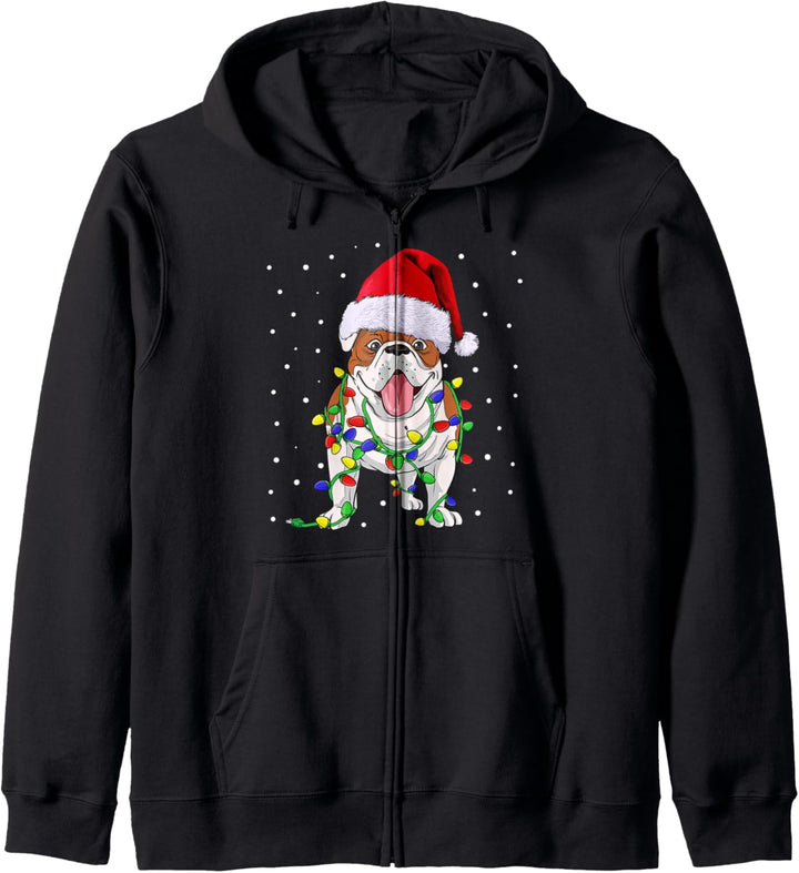 Bulldogge Weihnachten Hunde Hundehalter Kapuzenjacke