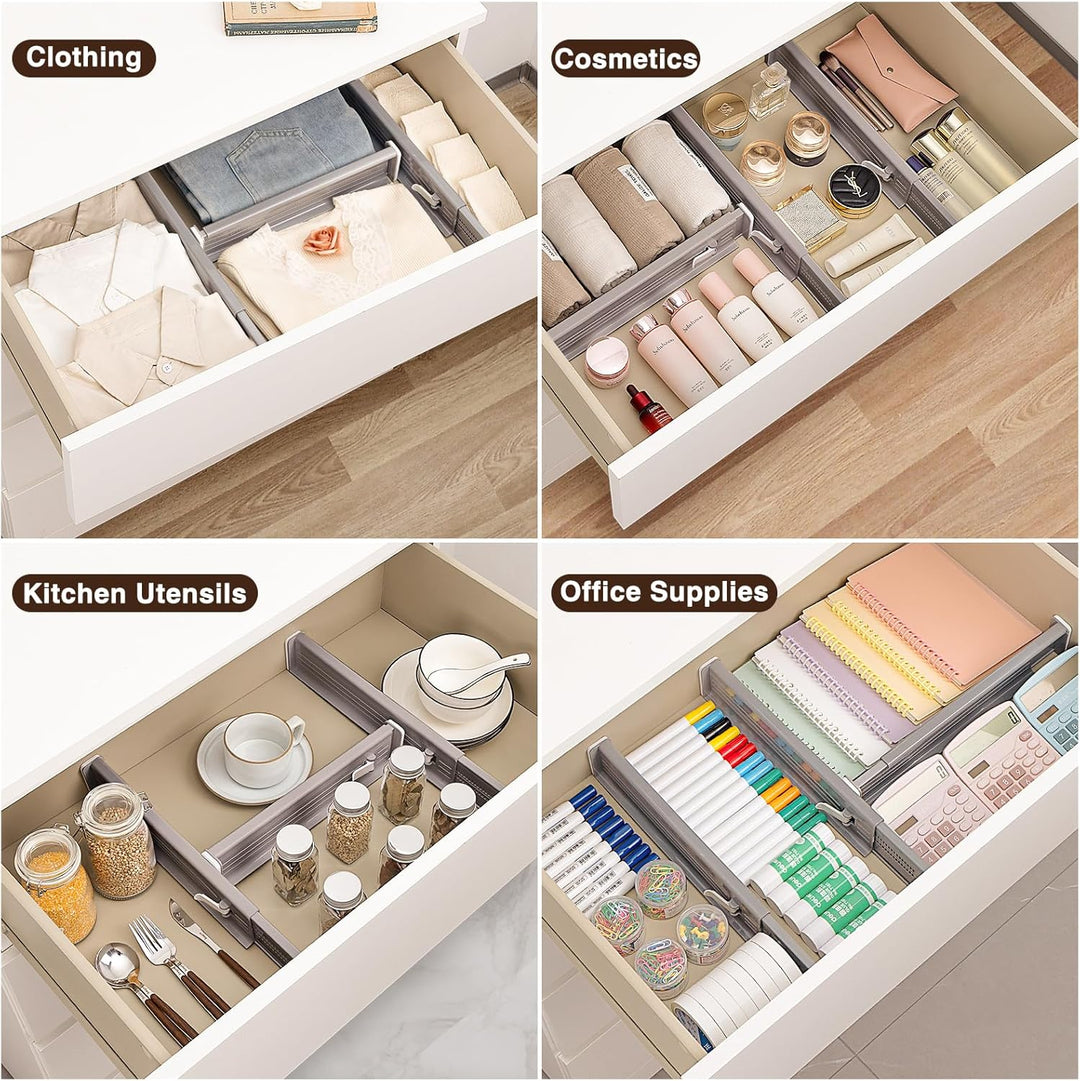 Homsorout 8er Set Schubladentrenner Verstellbar (32.6-56cm) Kunststoff Schubladentrenner, Kleidersch