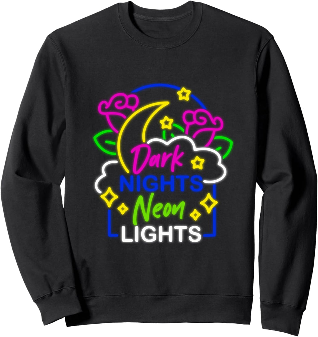 Dark Nights Neon Lights Gothic Occult Grunge 90s Sweatshirt