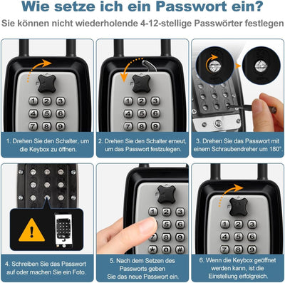 ENONEO Schlüsseltresor mit Zahlencode Schlüsselbox mit Bügel Ultra-Robustes Kleine Schlüsselsafe Aus