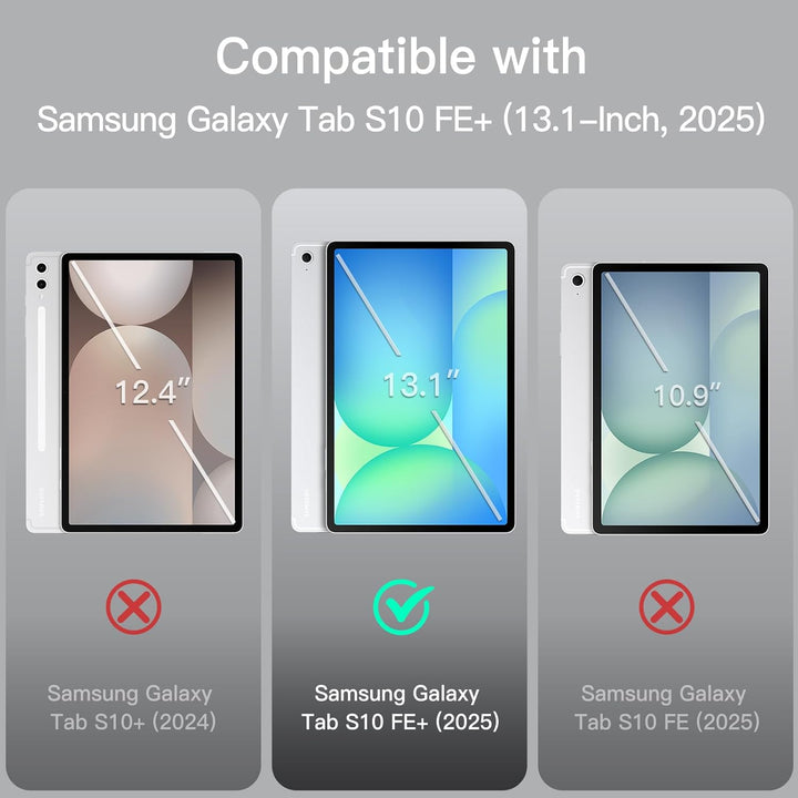 JETech Hülle für Samsung Galaxy Tab S10 FE Plus/S10 FE+ 13,1 Zoll mit S Pen Halter, Dünn Folio Ständ